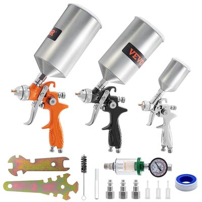 VEVOR Professional Auto & Home Paint Spray Gun Set, 1000ml Capacity, Air Regulator for Walls, Cars, Furniture