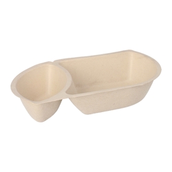 50 Snacktrays Zuckerrohr 2-geteilt 3,6 cm x 11 cm x 19,4 cm natur Image