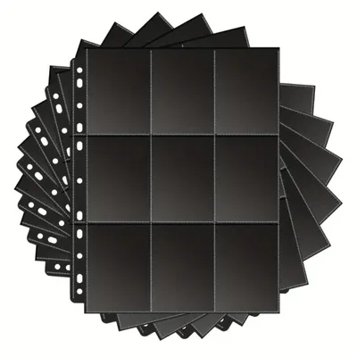 50 Pc 9 Pocket Page Protector, Trading Card Sleeves Pages Baseball Pages For 11 Ring Binder, Card