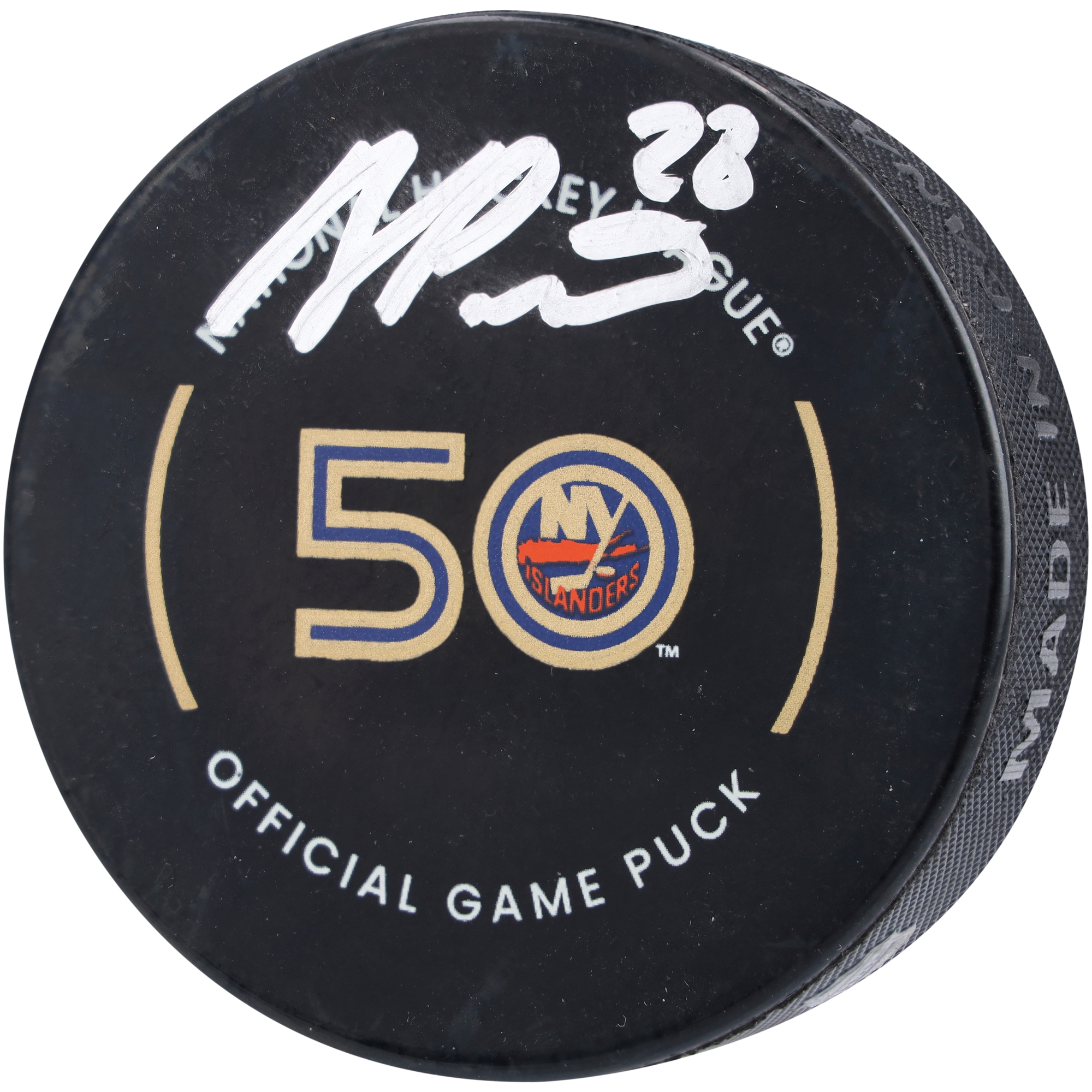 Alexander Romanov, New York Islanders, signierter offizieller Spielpuck Image