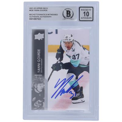 Yanni Gourde Seattle Kraken signiert 2021-22 Upper Deck Extended Series #628 Beckett Fanatics bezeugt authentifizierte 10er Karte Image