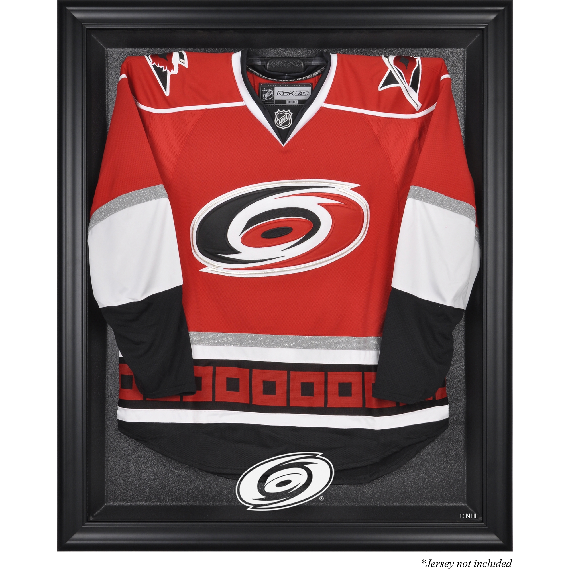 Carolina Hurricanes – Vitrine mit Logo-Trikot in Schwarz mit Rahmen Image
