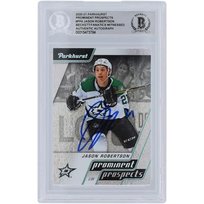 Jason Robertson Dallas Stars signierte 2020-21 Upper Deck Parkhurst Prominente Prospects #PP4 Beckett Fanatics bezeugte authentifizierte Rookie-Karte Image
