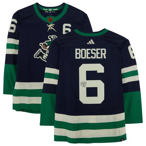 Brock Boeser Vancouver Canucks Signiertes 2022-23 Reverse Retro Adidas Authentic Trikot