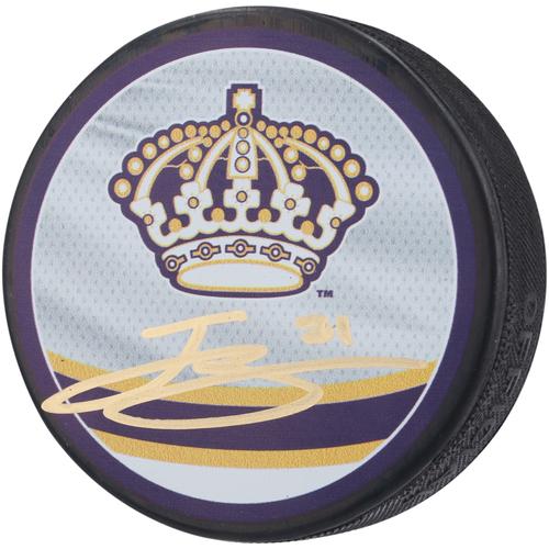 Jordan Spence Los Angeles Kings signierter 2022-23 Reverse Retro Hockey Puck