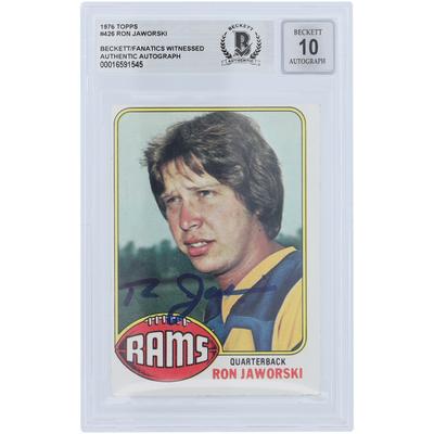 Ron Jaworski, Los Angeles Rams, signierte 1976 Topps #426 Beckett Fanatics, bezeugte authentifizierte 10 Rookie-Karte Image
