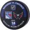 New York Rangers Practice-Used Puck Used During Warmups vs. Washington Capitals on March 14, 2023