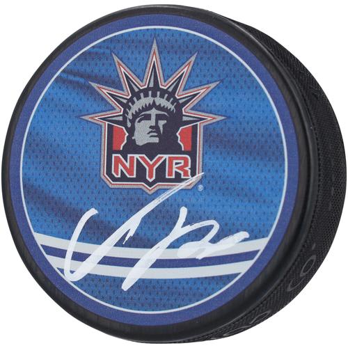 Adam Fox New York Rangers signierter 2022-23 Reverse Retro Hockey Puck