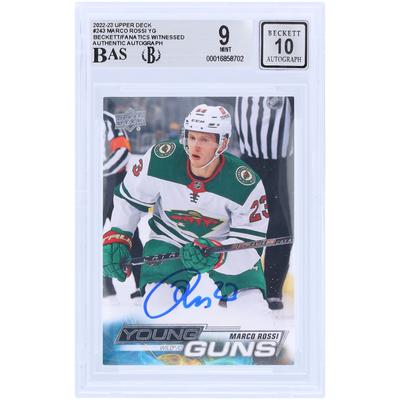 Marco Rossi Minnesota Wild signierte 2022-23 Upper Deck Serie 1 Young Guns #243 Beckett Fanatics bezeugte authentifizierte 9/10 Rookie-Karte Image