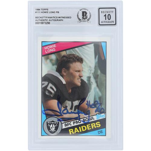 Howie Long Oakland Raiders signierte 1984 Topps Serie 1 #111 Beckett Fanatics bezeugte authentifizierte 10 Rookie-Karte mit 