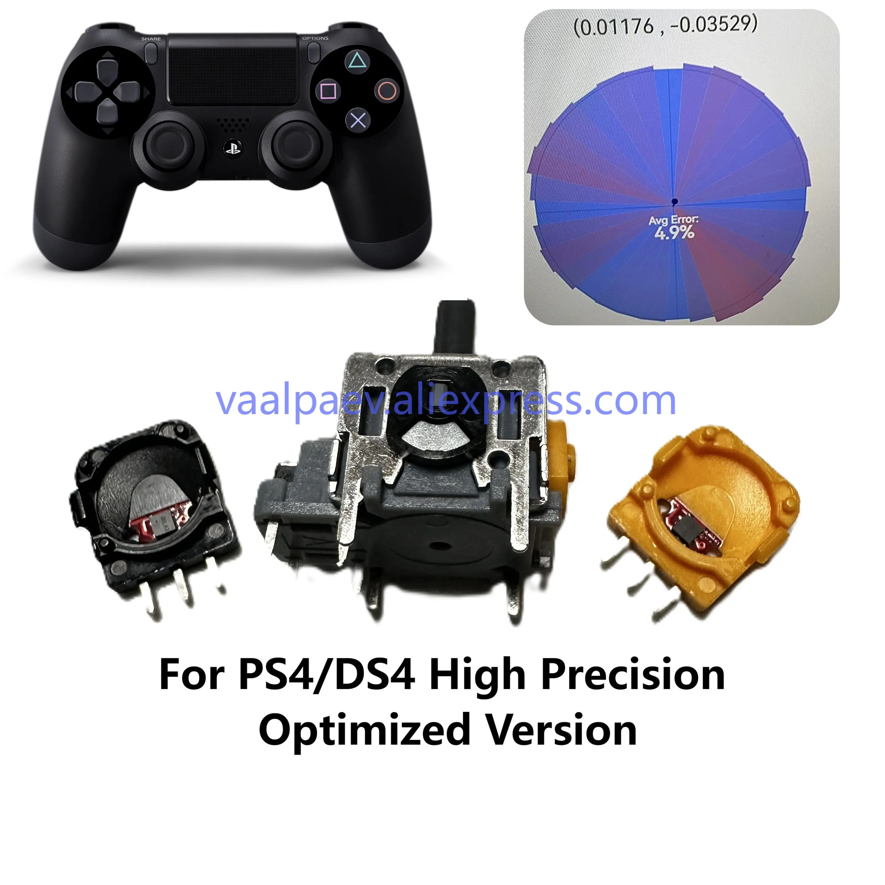 Für PS4 DS4 PS5 DS5 Hall-Effekt-Analog-Joystick PlayStation 5, DualSense, hohe Präzision, optimiert, Anti-Drift, kein Jitter, keine Verzögerung Image