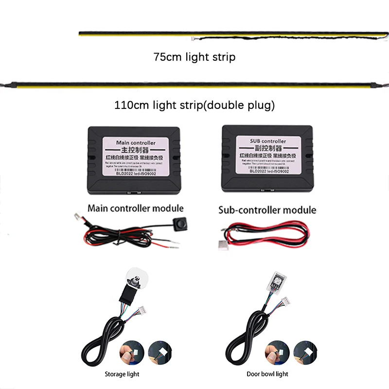 18 in 1 RGB 64 Farben Acrylstreifen Auto LED Umgebungslicht Teile Ersatzzubehör (4 Drähte 4 Pins) Image