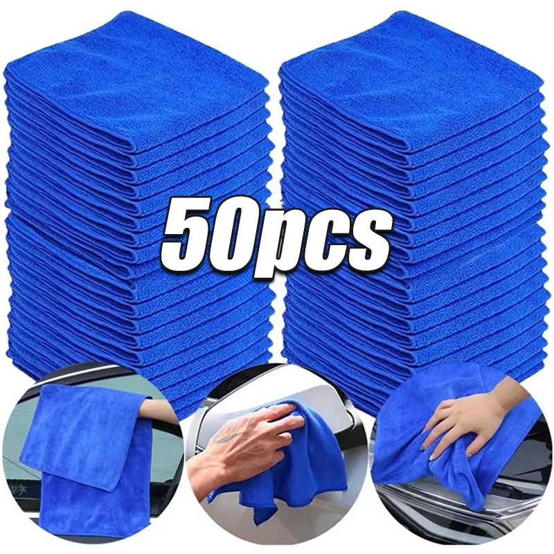 10Pcs Mikrofaser Handtücher Auto Waschen Trocknen Tuch Handtuch Haushalt Reinigung Tücher Auto Detaillierung Polieren Tuch Hause Saubere Werkzeuge Image