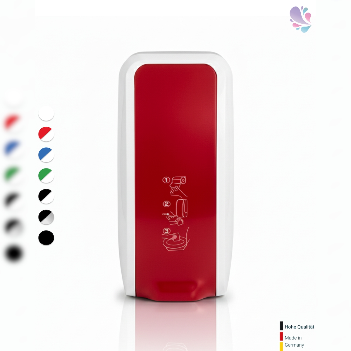 Blanc HYGIENIC Spender für Toilettensitzreinigung MANUELL bis zu 1.000 Anwendungen je 1-Liter, blitzschneller Kartuschenwechsel, Blanc Cosmos Image