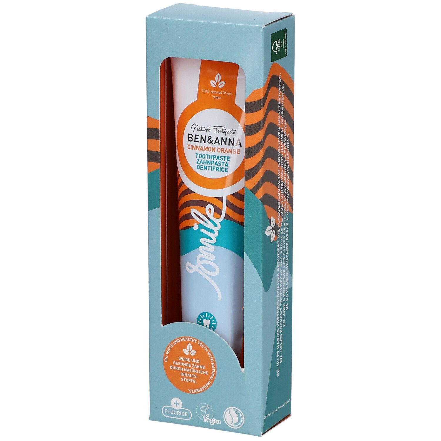Ben & Anna - Dentifricio alla cannella e arancia con fluoro 75 ml