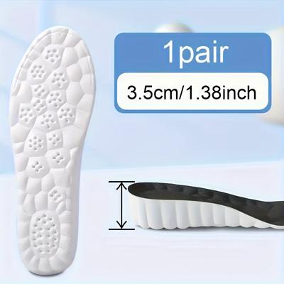 TEMU 1pair Unisex Heightening Insoles, Sweat-absorbing Anti-odor Insoles, Shock-absorbing Sports Insoles, Suitable For Boots, Sneakers