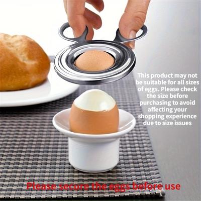 TEMU 1pc Stainless Steel Boiled Egg Topper Cutter, Shell Opener Snipper, Uncharged Kitchen Gadget For Clean Precise Eggshell Removal Image