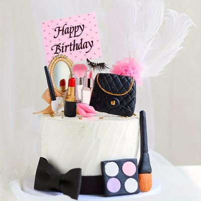 TEMU 10pcs Exquisite Soft Pottery Cosmetics Ornaments Party Cake Decoration Birthday Party Decorations Cake Decorating Supplies