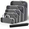 Compression Packing Cubes 6 Pcs, Travel Luggage Organizers, Extensible Storage Bags Travel Cubes For