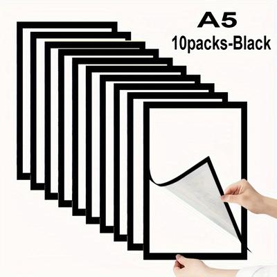TEMU 10pcs Magnetic Photo Frame With Self-adhesive Backing, Reusable, Refrigerator Sticker, Transparent, Creative, Diy, Party Decoration Image