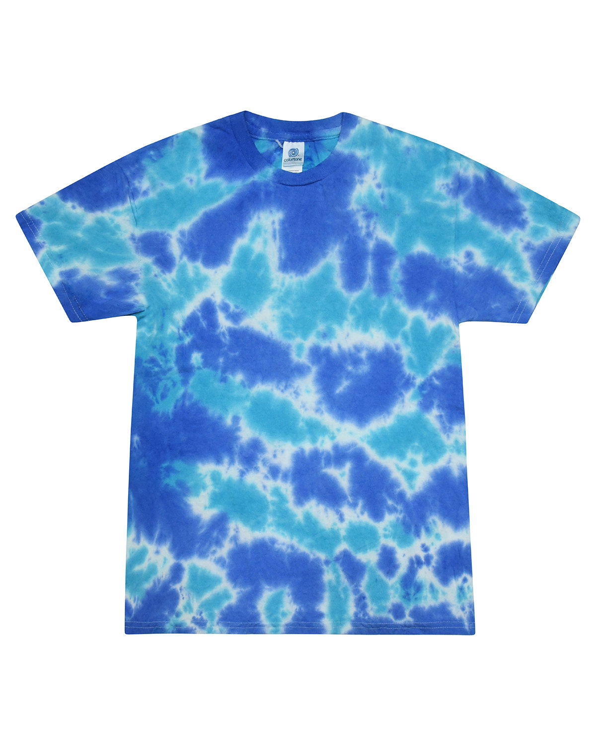 Tie-Dye CD100Y Youth Tie Dye Top in Multi Blue size Medium | Cotton