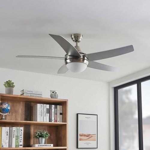 Lindby Deckenventilator mit Licht Auraya, leise, Stahl