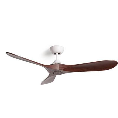Deckenventilator Leise Spetses Weiss 132cm dc Motor für Aussen Walnussholz Ohne Licht, Image