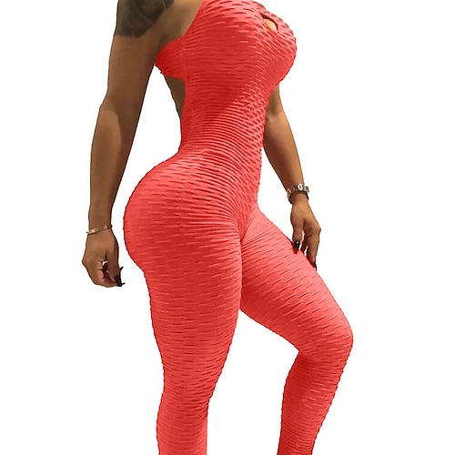 Per donna Tuta da Ginnastica Tuta da allenamento Tutina Retro incrociato Tinta unica Leggings Body Pagliaccetto Estate Primavera Nero Bianco Spandex Allenamento in Palestra Fitness Yoga Vita Alta