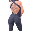 Per donna Pigiama intero Set di allenamento Scrunch Butt Scollatura posteriore Body Tutina Completo tuta Nero Bianco Elastene Yoga Fitness Allenamento in palestra Fasciante in vita Sollevamento dei
