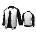 Per uomo Giubbotto bomber Giacca di transizione Giacca College Allenamento Vacanza Maniche in pelle Primavera Autunno Tinta unica Essenziale Regolare Nero Bianco Grigio chiaro Grigio scuro Giacca