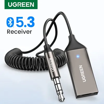 UGREEN Bluetooth 5.3 Handsfree Adapter Bluetooth 3.5mm AUX Music Navigation Streaming Microphone for
