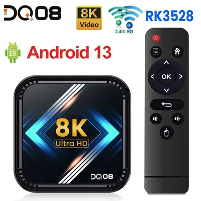 DQ08 RK3528 Smart TV Box Android 13 Quad Core Cortex A53 Support 8K Video 4K HDR10+ Wifi BT Google
