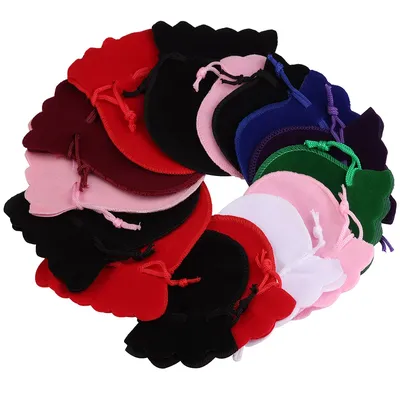 10/25pcs 7x9/9x12cm Velvet Gift Bags Gourd Calabash Shape Jewelry Packaging Bags Wedding Party
