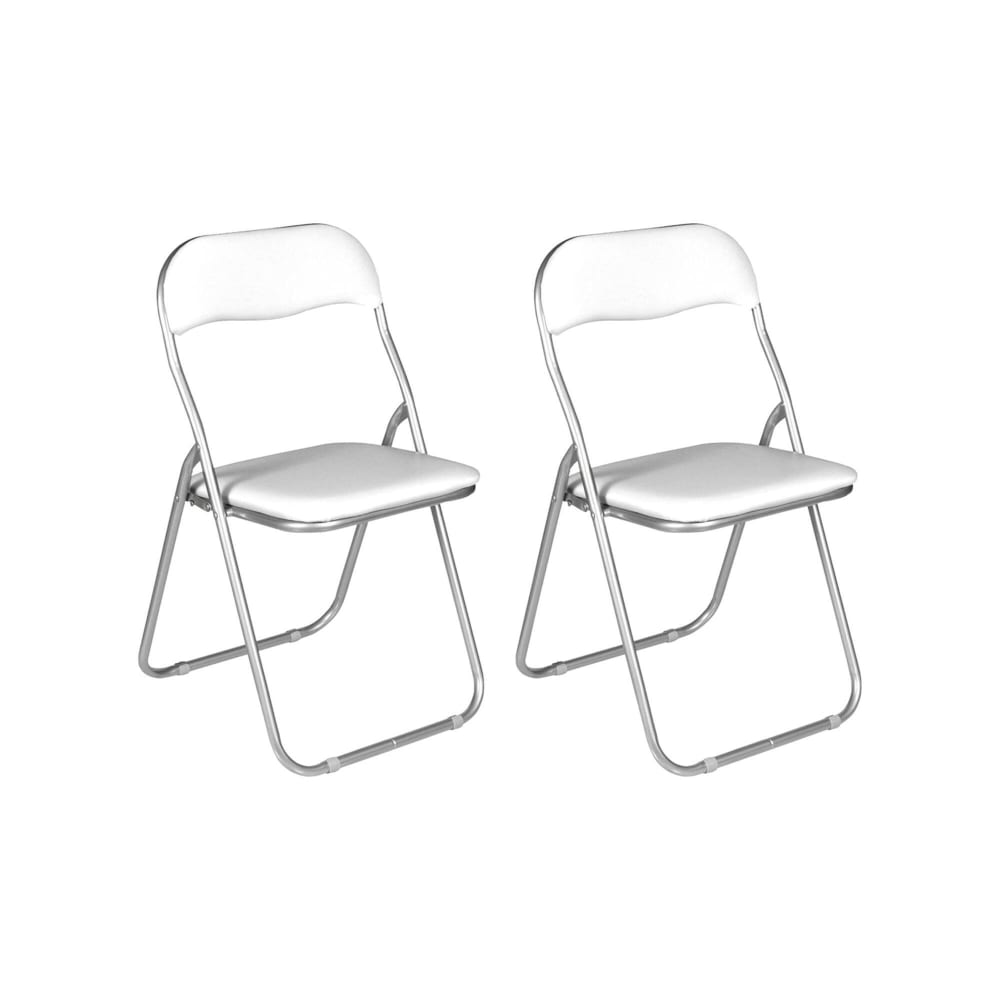 Lot de 2 chaises pliante en fer blanc 43x47 cm