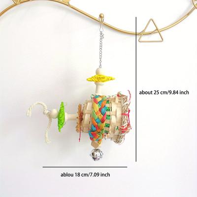 Colorful Shred Foraging Toy: Keep Your Parrot Busy & Entertained With This Hanging Chewing Toy!