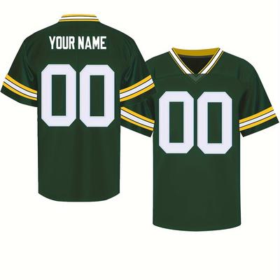 Customize Any Name And Number For Men's Football Jersey, Fashionable And Casual Street Breathable Sports Top, Rugby Jersey