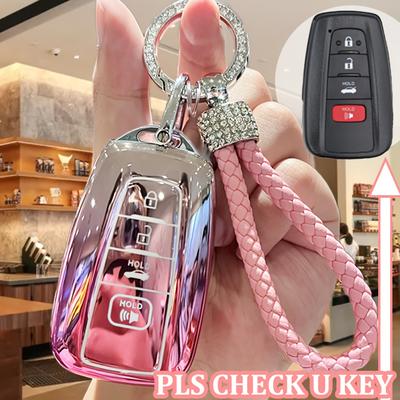 TEMU Luxury Key Fob Cover For - Soft Tpu Full Protection, Gradient - Perfect Gift For Rav4, Camry, Corolla, Avalon, C-hr, Prius, Gt86, Highlander