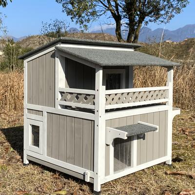 TEMU Gowoodhut Shelter Outdoor Weatherproof - Wooden Cat House Outside House Waterproof, Escape Door