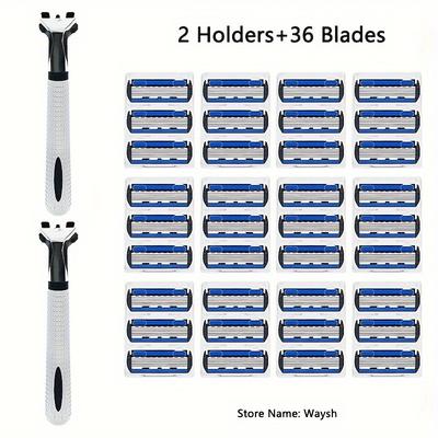 Safety 7-layers Manual Razor, Replacement Baldes, Classic Razor For Men, Stainless Steel Blades, Reusable Blades Father's Day Gift