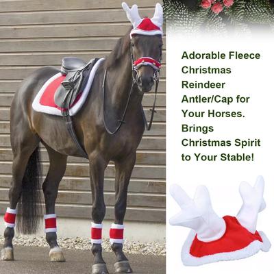 1pc Christmas Antler Design Horse Headwear Horse Hat For Festival New Year Party Pet Horse Decoration Supplies