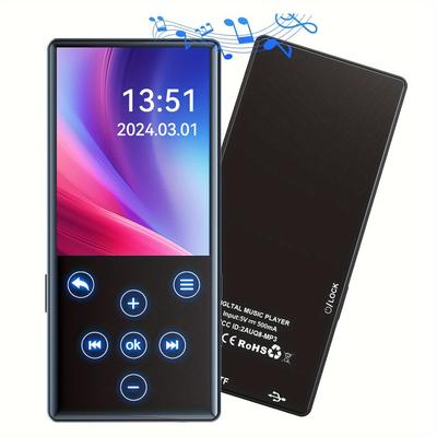 TEMU Mp3 Player Wireless 64gb Hifi Mp3 Player With Speakers Support Fm Radio Recorder Tf Card (black)