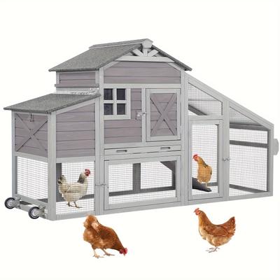 TEMU Aivituvin Chicken Coop, Outdoor Wooden Poultry Cage With Run And Large Nesting Box