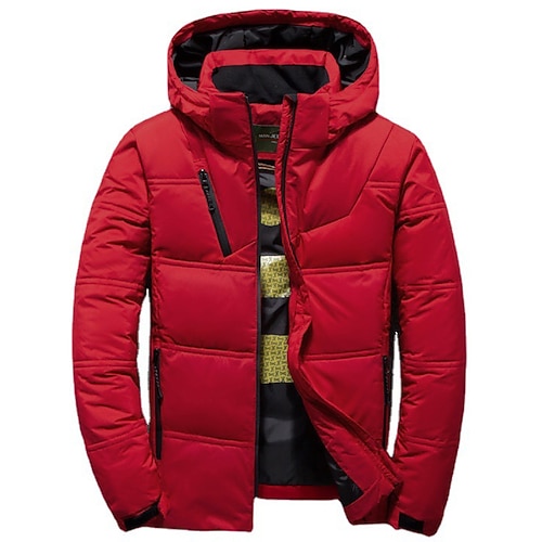 Herren puffer jacket Winter Herbst Daune warm Windundurchlässig Atmungsaktiv Leichtgewichtig Schwarz Rote Dunkelgray Weste Image