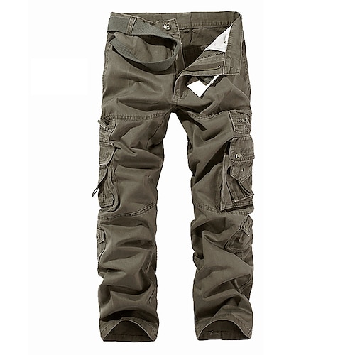 Herren Cargohose Cargohosen Cargohose Hose Hosen Taktisch Arbeitshose Multi Pocket Pattentasche Glatt In voller Länge Arbeit Freizeitskleidung Klassisch Taktisch Schwarz Armeegrün Image