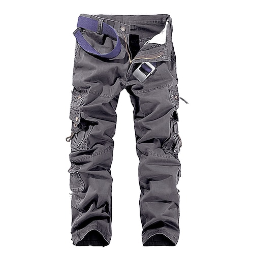 Herren Cargohose Cargohosen Cargohose Hose Hosen Taktisch Arbeitshose Multi Pocket Pattentasche Glatt In voller Länge Arbeit Freizeitskleidung Klassisch Taktisch Schwarz Armeegrün Image