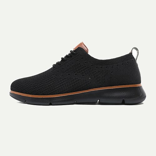 Leichte, atmungsaktive Strick-Sneaker für Herren – lässige, bequeme Wanderschuhe mit Fußgewölbeunterstützung Image