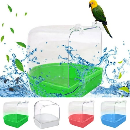 Dengjunhu Bird Bath Box Parrot Bath Cage Parakeet Caged Bird Bath Bathtub for Pet Small Birds Canary Budgies Parrot Parakeet Finch Canary Cockatiel Parrot Lovebird