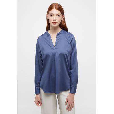 Longbluse ETERNA "LOOSE FIT", Damen, Gr. 42, blau (indigo), 95% Baumwolle, 5% Elasthan, modisch, Blusen, EASY IRON (bügelleicht) Image