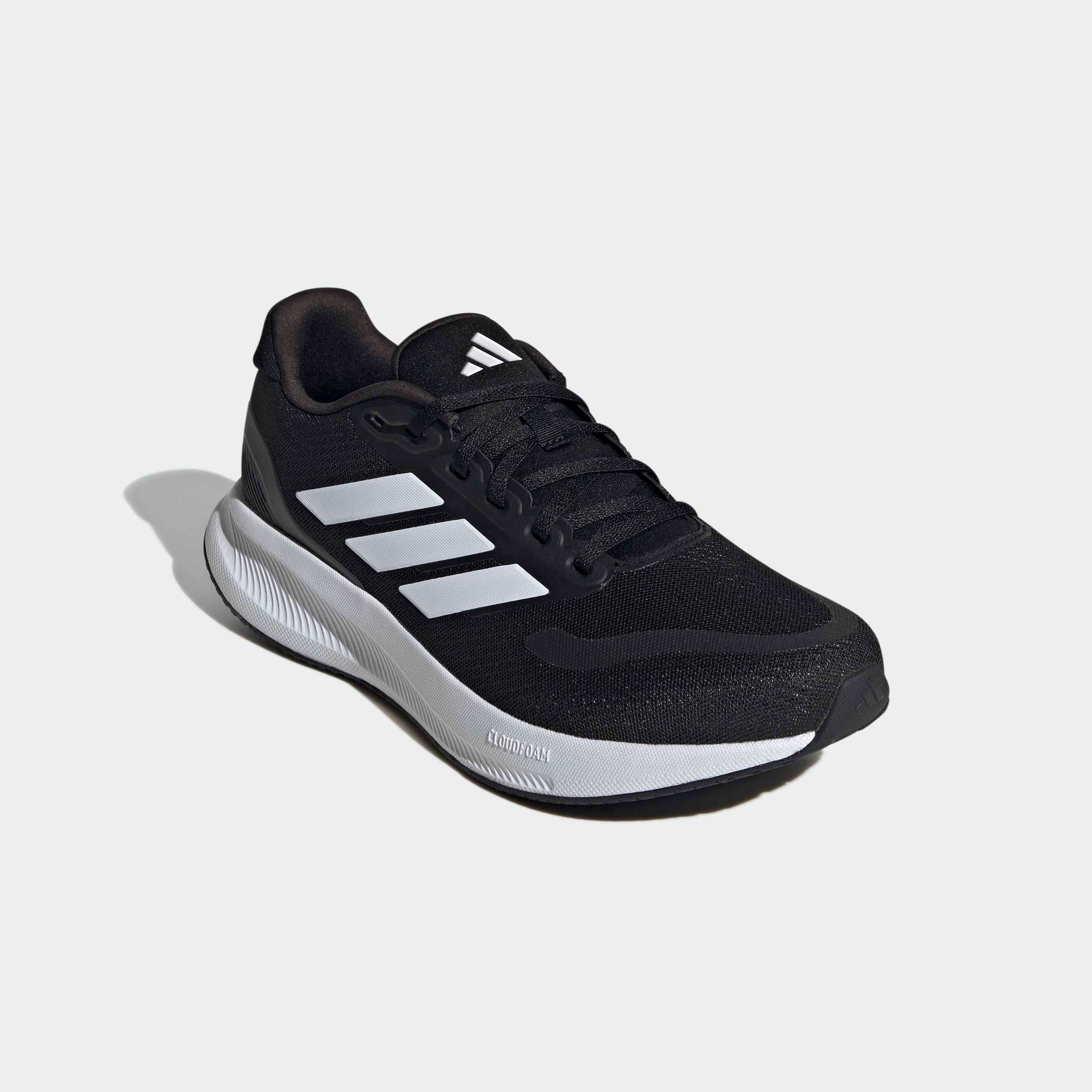 Laufschuh ADIDAS PERFORMANCE "RUNFALCON 5", Herren, Gr. 42, schwarz-weiß (core schwarz, cloud weiß, core schwarz), Synthetik, Textil, Schuhe Laufschuh, Topseller