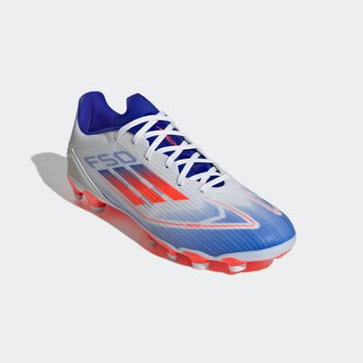 Fußballschuh ADIDAS PERFORMANCE "F50 LEAGUE MG" Gr. 44, weiß (cloud white, solar red, lucid blue) Schuhe